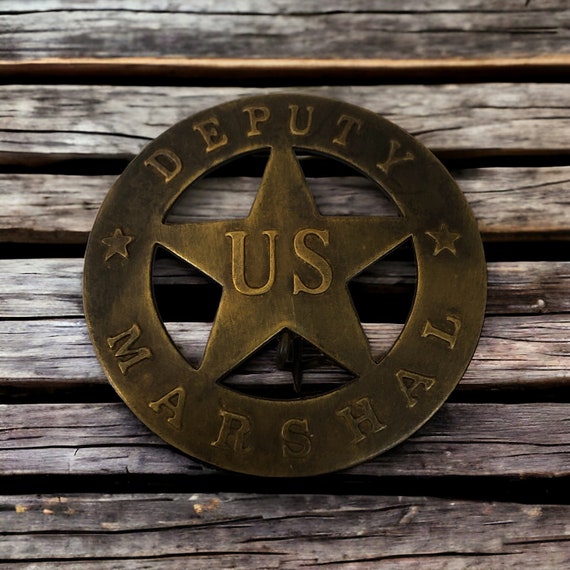 Brass Badge Insignia U.S Deputy Marshall Vintage … - image 1