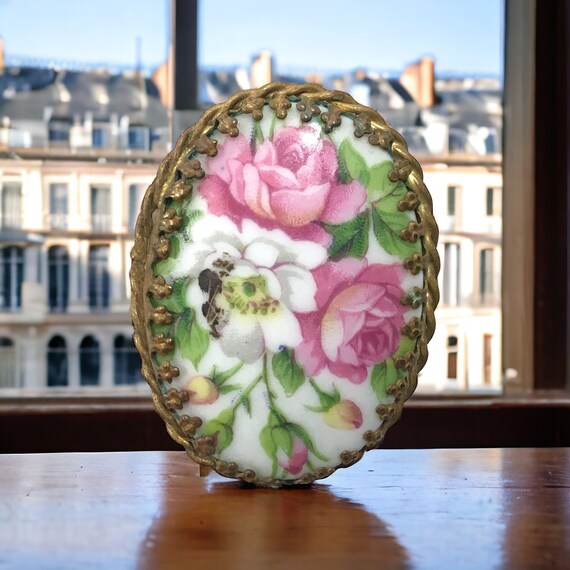 Antique hand painted porcelain jewelry best sale