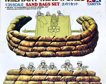 1980s Tamiya 35025 1/35 Sand Bags Set Assembly Military Miniatures Model Building Kits Diorama #A5