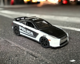 Nissan GT-R Police Highway Patrol - Diecast Scale 1:64 Car Model #A10