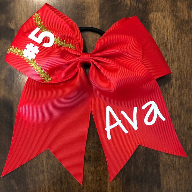Personalized Softball Hair Bow glitter Softball bow team Etsy