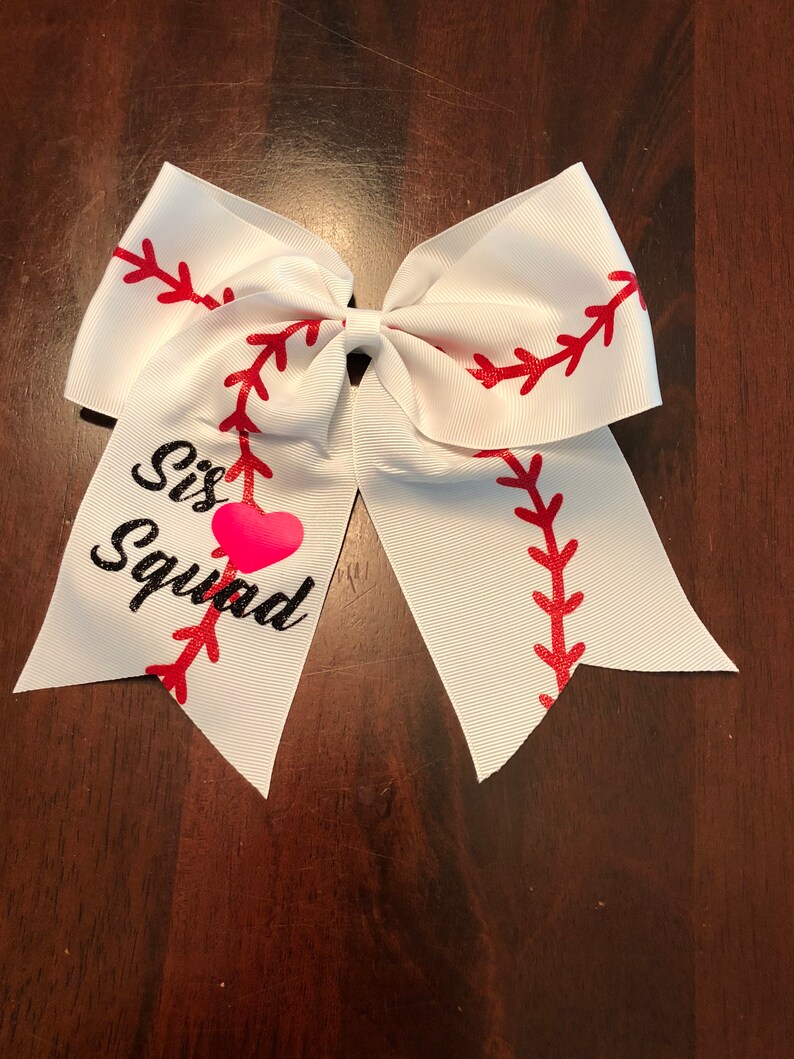 Baseball Sister Hair Bow glitter baseball bow little sister Etsy