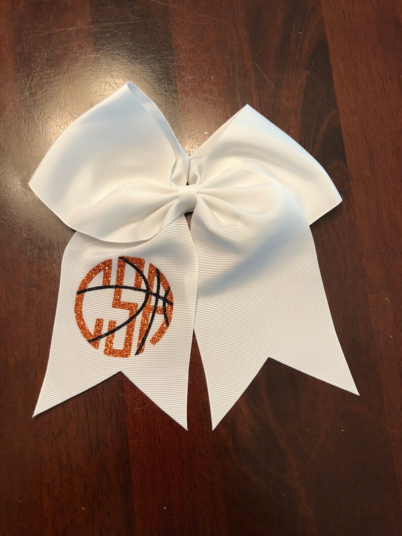 Personalized Basketball Hair Bow Glitter Basketball Bow Team Etsy