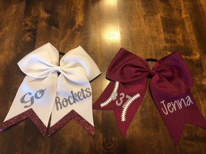 Personalized Softball Hair Bow glitter Softball bow team Etsy