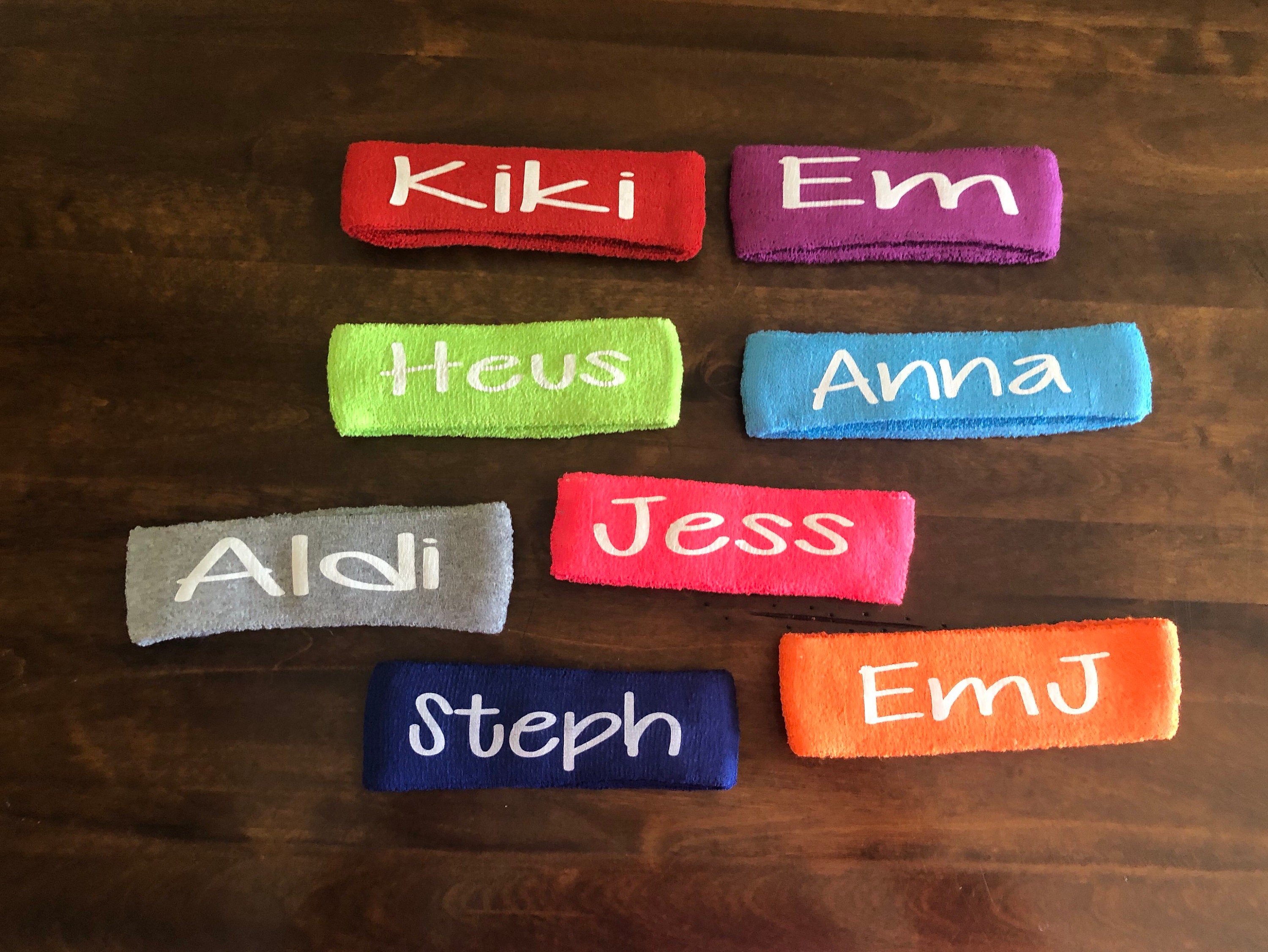 Personalized Sweatbands Terry Cloth Headbands Sweatbands Etsy