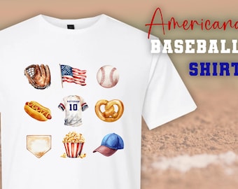 Personalized Baseball Mom Shirt, Americana Game Day Tee