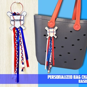 Personalized Baseball Bogg Bag Charm