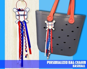 Personalized Baseball Bogg Bag Charm
