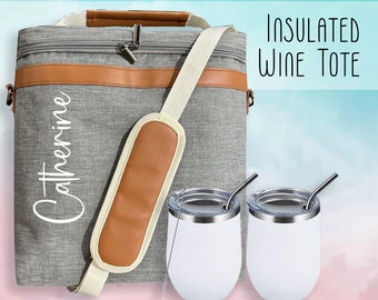 Custom Personalized Insulated Wine Tote