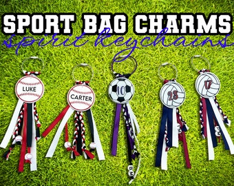 Sport Bogg Bag Charm - Baseball, Soccer, Volleyball, Spirit Keychain - Personalized