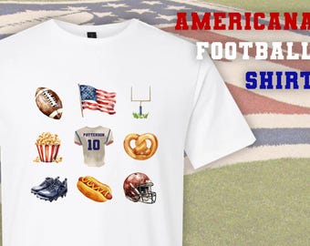 Personalized Football Mom Shirt, Americana Game Day Tee