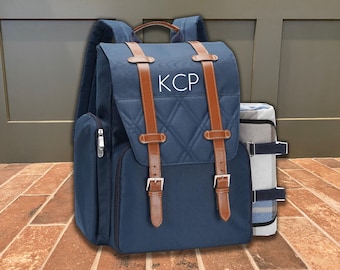 Personalized Insulated Picnic Backpack with blanket and setting for 4