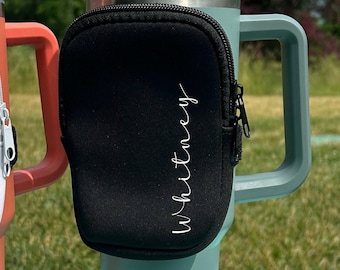 Personalized Tumbler Zipper Pouch: Neoprene Water Bottle Wallet