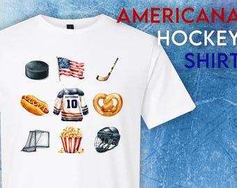 Personalized Hockey Mom Shirt, Americana Game Day Tee