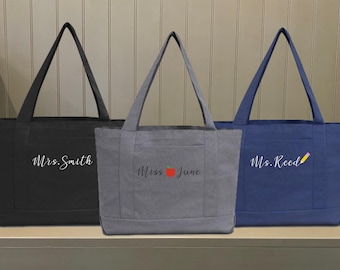 Personalized Teacher Tote