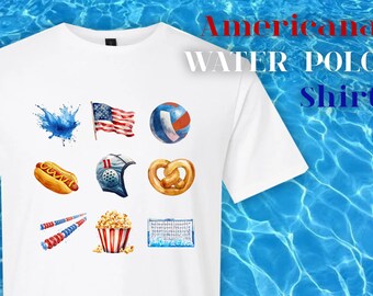 Personalized Water Polo Mom Shirt, Americana Match Day Tee