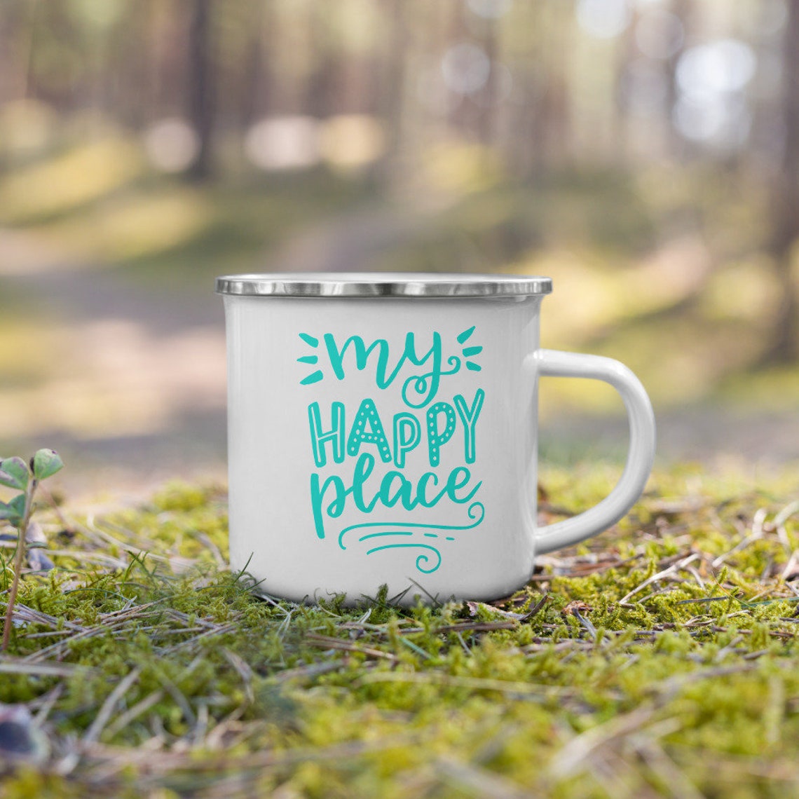 My happy place Enamel Mug Etsy