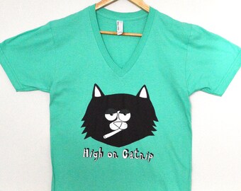 Funny Cat Shirt Catnip T-shirt  cat mom shirt cat T-shirt cat dad shirt stoner shirt