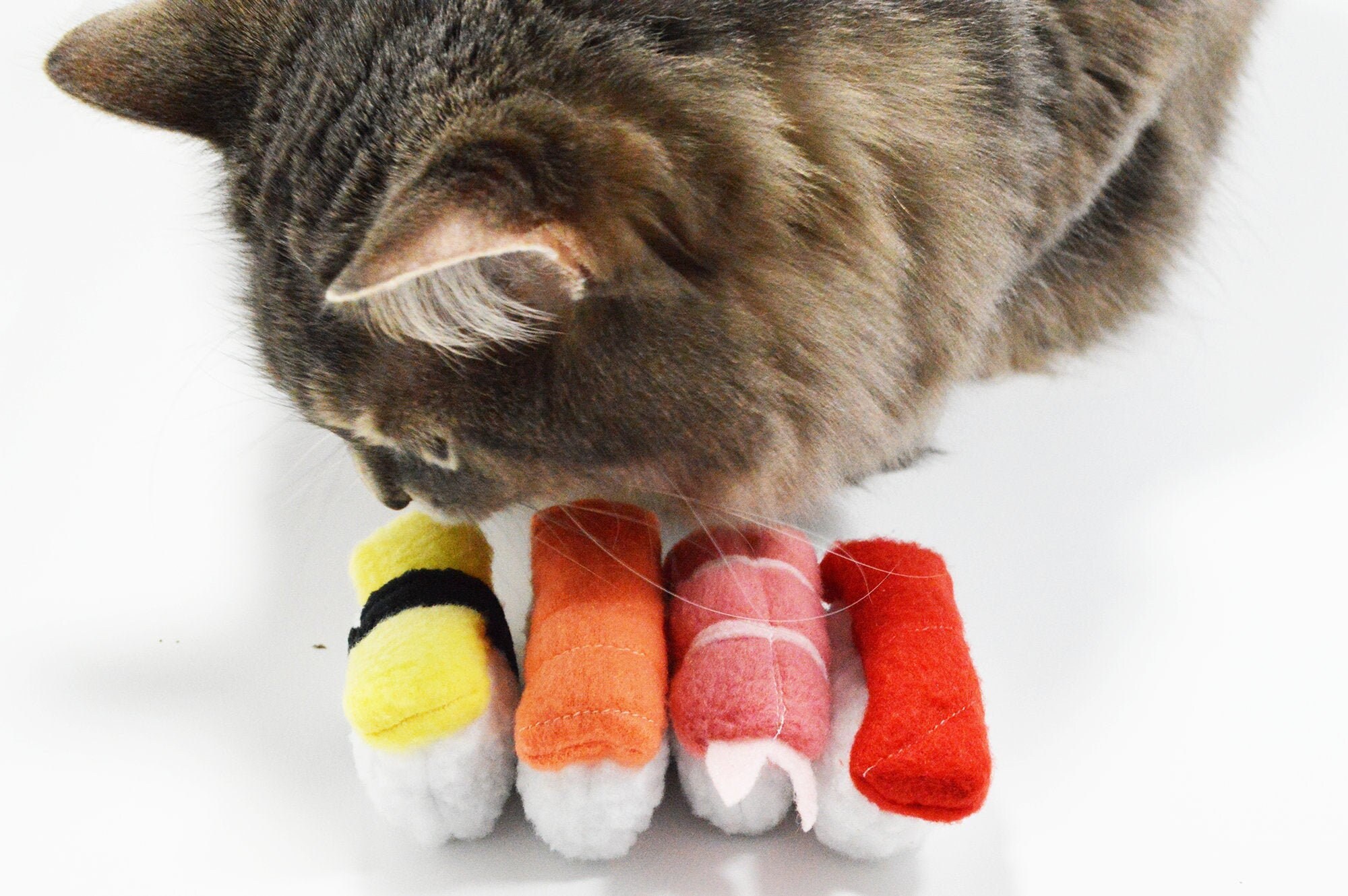 Cat Toy Sushi - Set of 4 - Organic Catnip & Silvervine