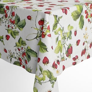Jacquard Tischdecke beschichtete Baumwolle Tischbelag FRAGO Erdbeeren eckig rund oval