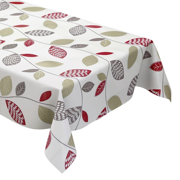 nappe en toile cirée K150088 Feuillage feuilles d’automne carré rond ovale