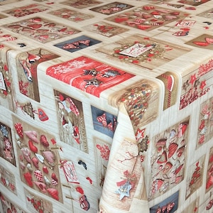 Jacquard Weihnachten textile Tischdecke beschichtete Baumwolle BELEN 60496 eckig rund oval