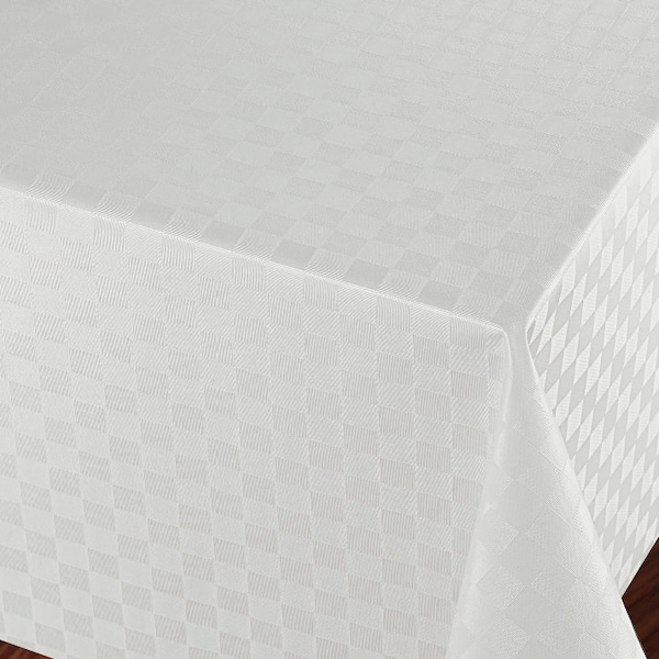 Nappe cirée Trendline Check blanc blanc gaufré P543-51 ovale rond angulaire