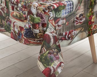 Wachstuch Tischdecke Weihnachten – Meterware, Größe Wählbar (z.B. 90x240 Cm), Mit Fleece-Rückseite
