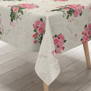 Tovaglia cerata KEVKUS K198A beige rosa rose fiori cartolina quadrato rotondo ovale