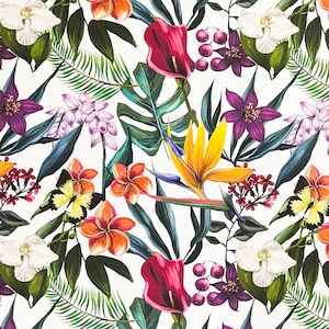 Jacquard Tischdecke beschichtete Baumwolle Tischbelag Dschungel Monstera DG32 eckig rund oval