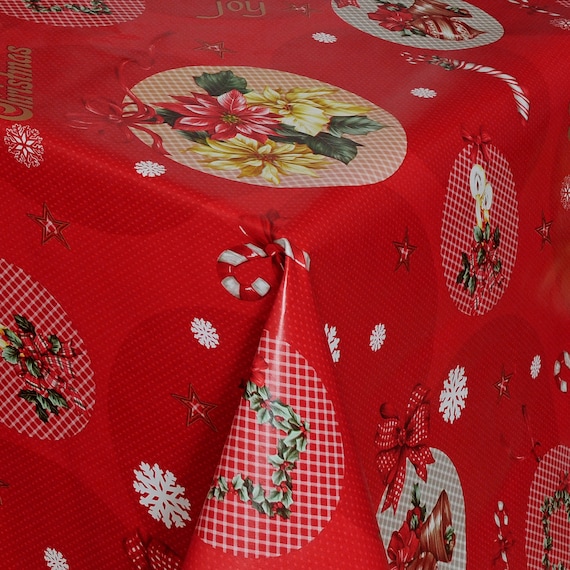 Wachstuch Tischdecke Meterware Weihnachten Weihnachtsstern rot