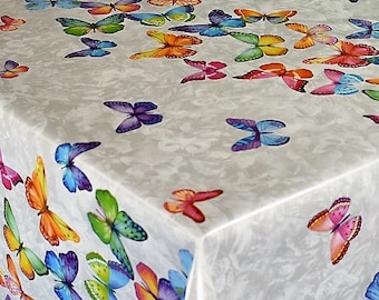 Wachstuch Tischdecke Schmetterlinge bunt Butterfly B9069-01 eckig rund oval