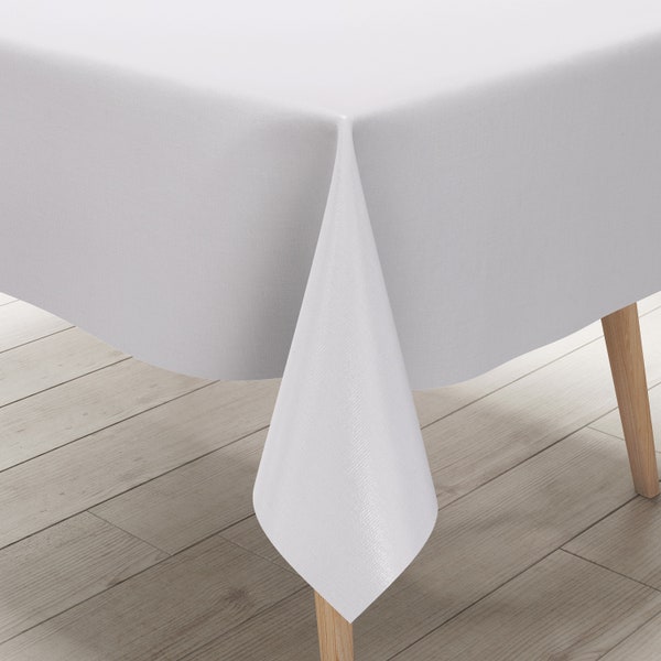 Nappe en toile cirée uni 0 uni blanc blanc carré rond ovale