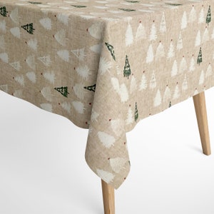 Jacquard Weihnachten textile Tischdecke beschichtete Baumwolle PAU Tannenbaum eckig rund oval
