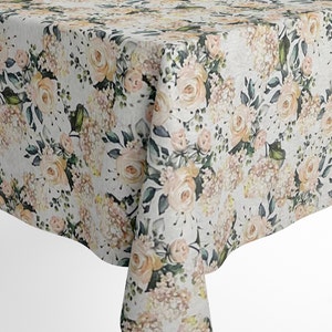 Jacquard Tischdecke beschichtete Baumwolle Tischbelag ZELDA Rosen eckig rund oval