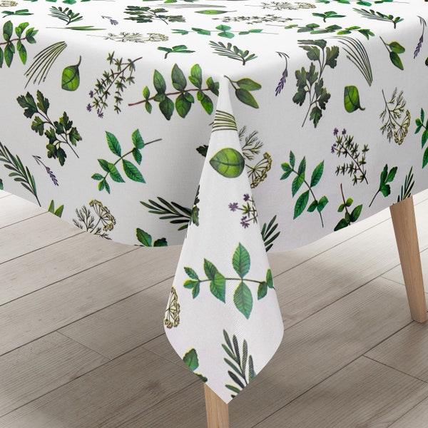 nappe en toile cirée K150158 fleur prairie herbes carrées rondes ovales