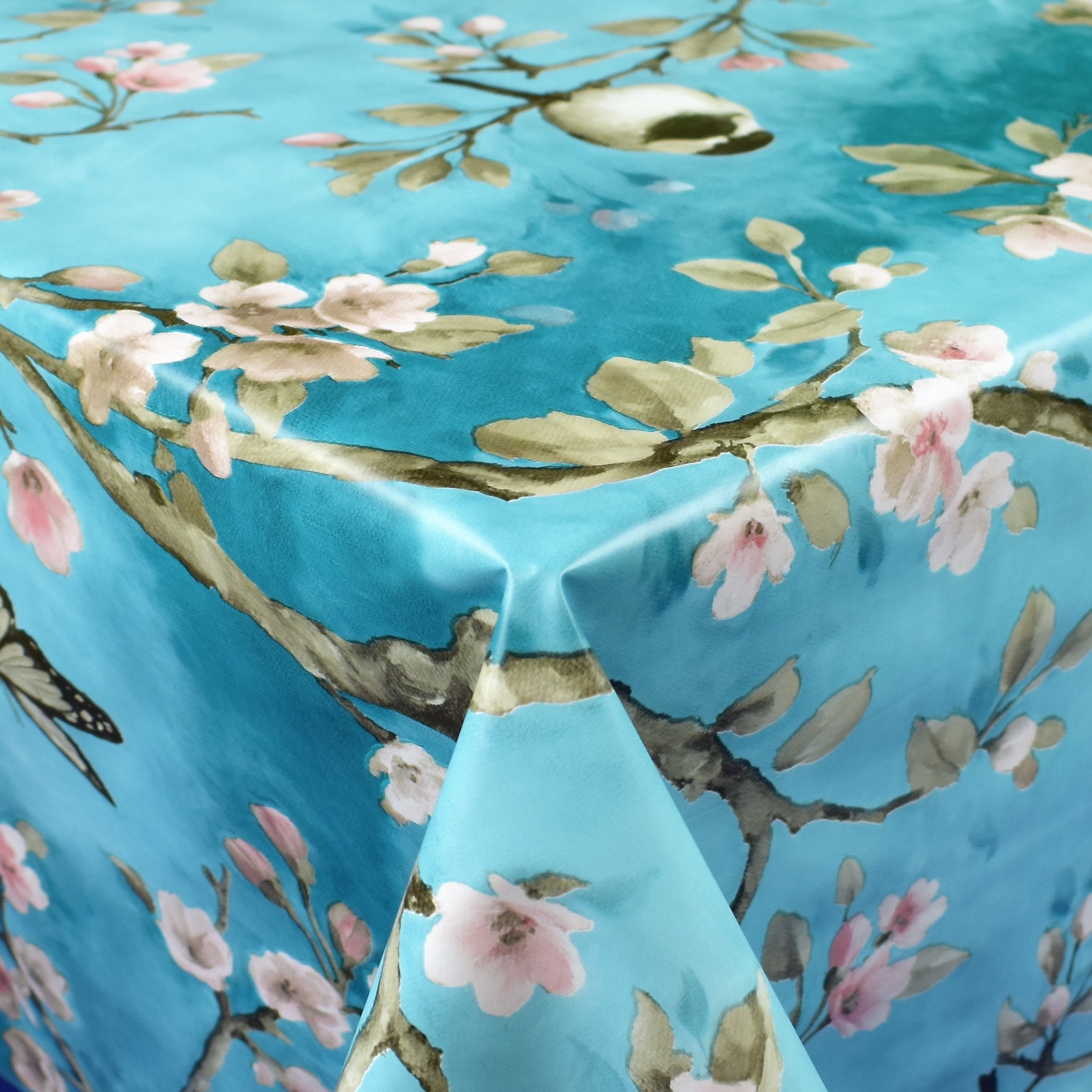 Toile cirée cristal motif floral 160 cm