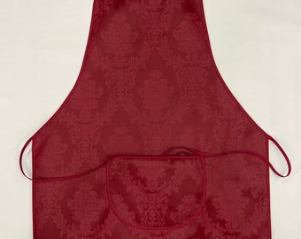 Jacquard Schürze Christmas Weihnachten Classic08 weinrot Werkenschürze Küchenschürze zum Backen und Kochen beschichtete Baumwolle