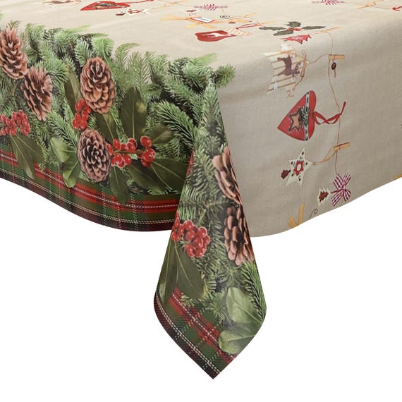 KEVKUS Wachstuch Tischdecke K19A Weihnachten Advent Tannenzapfen eckig rund oval