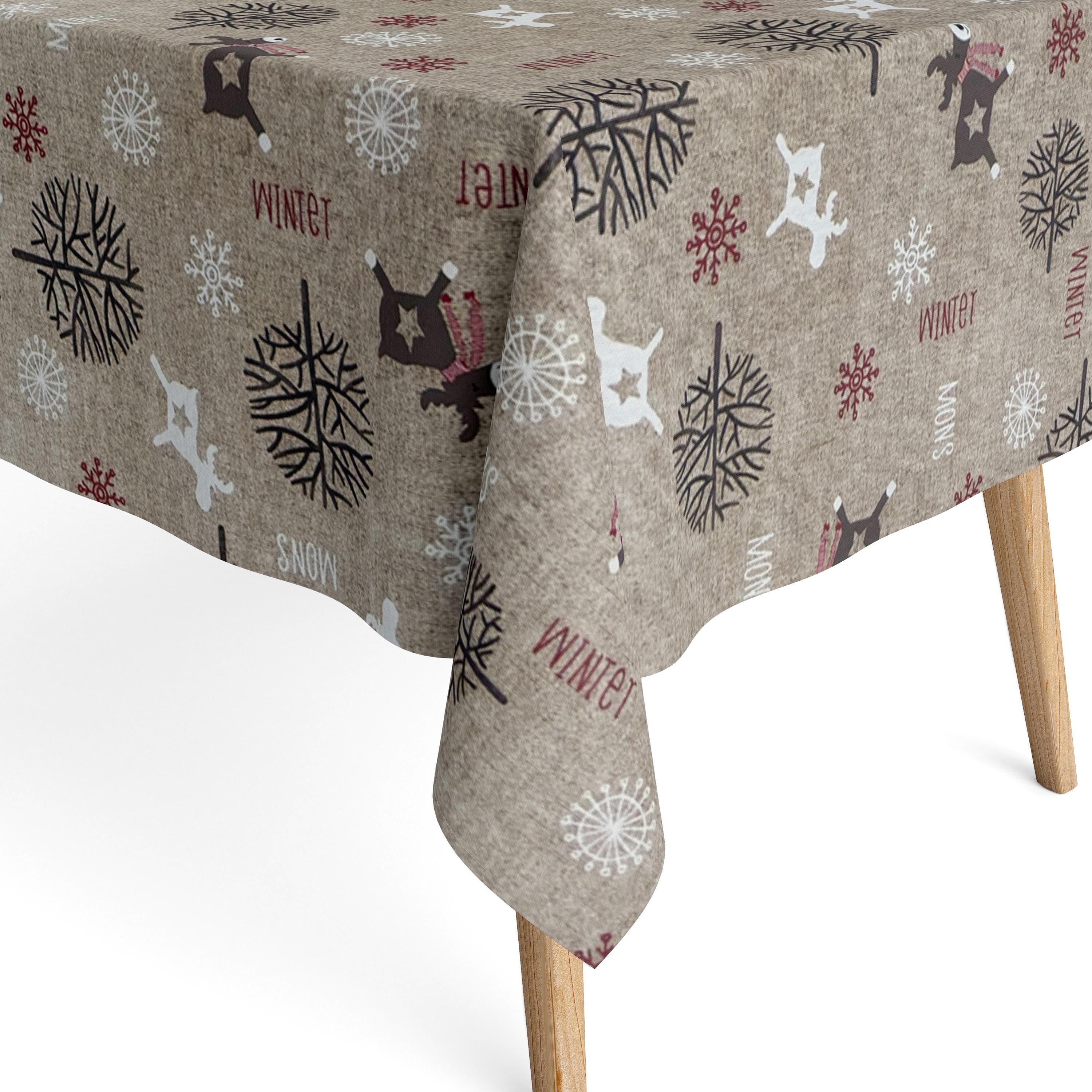 Grande Nappe En Coton 280x150 Cm – Décor Chalet Et Montagne, Par Couleurs Sud (France)
