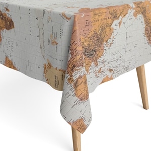 Mantel KEVKUS Jacquard de algodón revestido con protección antimanchas ATLAS BEIG Weilkarte cuadrado redondo ovalado