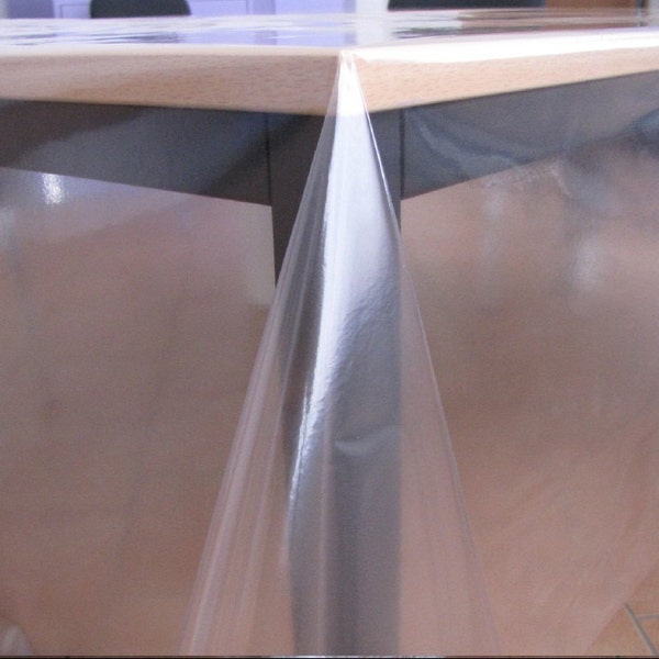 Nappe de table foil protection de table vendue au mètre foil cristal clair 500 épaisseur 0,5 mm