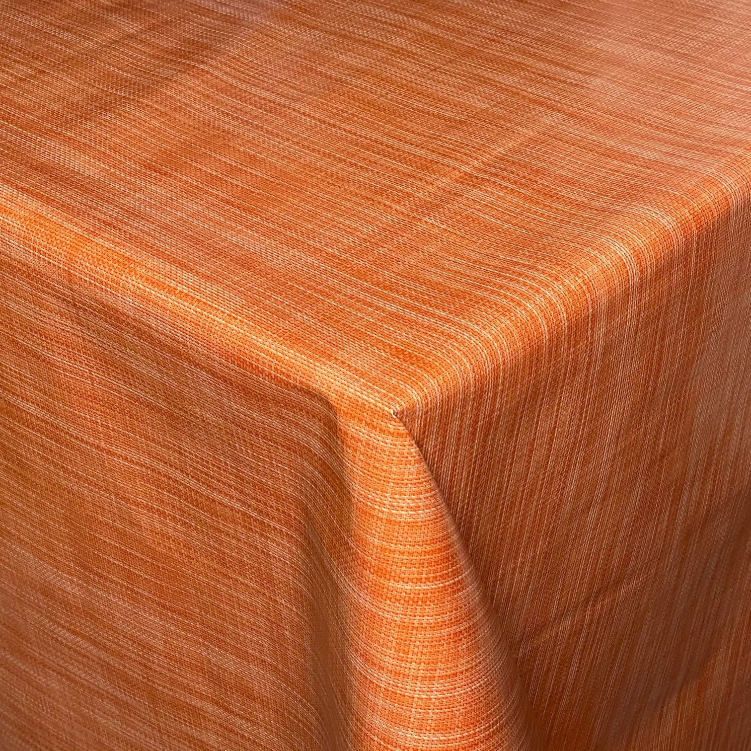 Oilcloth tablecloth linen look orange B1778-03 angular round oval