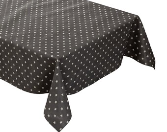 PVC Tischdecke Star Grau Sterne, Wachstuch Abwaschbar, 140x160 Cm, Für Weihnachten & Feiern