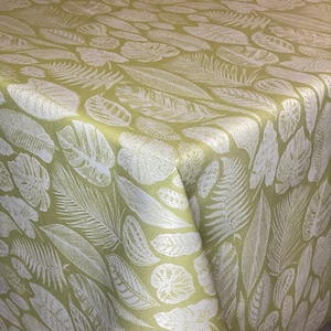 Jacquard Tischdecke beschichtete Baumwolle Tischbelag EDDY SELVA Blätter Herbst eckig rund oval