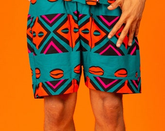 Cowrie Shell Shorts, Men's Summer Shorts, African Print Shorts, Festival Shorts, African Shorts, Sustainable Clothing, Board Shorts, Ankara