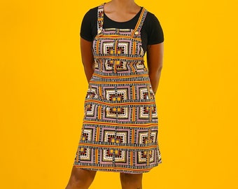 Ankara dungaree dress discount