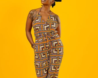 Backless African Print Jumpsuit, One Piece Jumpsuit, Women Jumpsuit, Ankara Jumpsuit, Festival Jumpsuit, Colorful Jumpsuit, Women Overalls