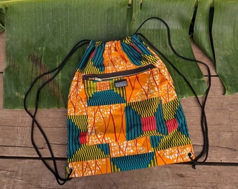 Trippy Drawstring Bag, Rave Accessories, Colourful Kids Bag, Drawstring Party Bag, Funky, African Print, Gym, Swimming, Festival Bag