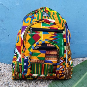 African Backpack, Patchwork Backpack, Recycled Rucksack, African Print Accessories, Colorful Backpack, Fair Trade Bags, Boho Backpack